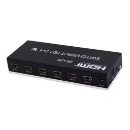 Techut HDMI Switch Splitter 2 In 4 Out With Remote (Black) image 2