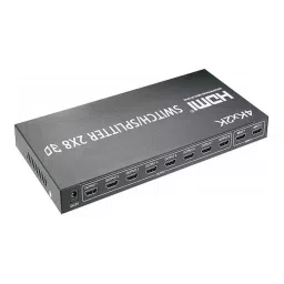 Techut HDMI Switch Splitter 2 In 8 Out With Remote (Black) image 2