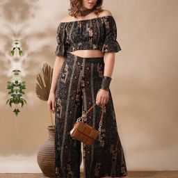 Globus Dark Navy Printed Top With Pants-picture-17