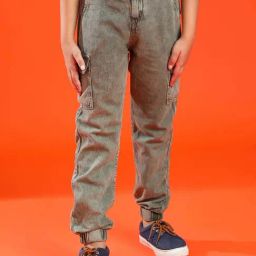 Tales & Stories Boys Olive Cotton Regular Fit Jeans-image-16