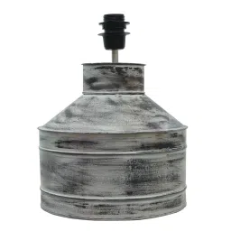 Homesake Rustic Milk Gagar White Metal Table Lamp with Golden Cone Shade image 4