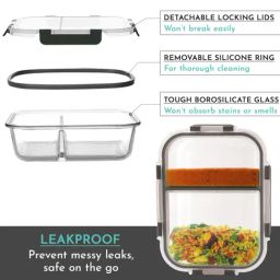 MAGNUS Solid Grey Borosilicate 580ml Rectangle Container image 4