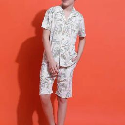 Li'L Tomatoes White Graphic Shirt with Shorts-image-99