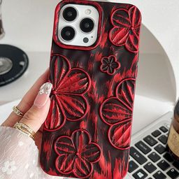 Luxury Kase Floral Printed iPhone 14 Pro Max Back Case Mobile Accessories-image-45