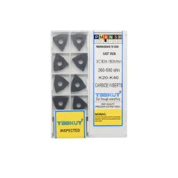 Tabikut Carbide Turning Insert Cast Iron 80 to 180 m/min 0.8 mm Radius, WNMA080412 (Pack of 10)-15