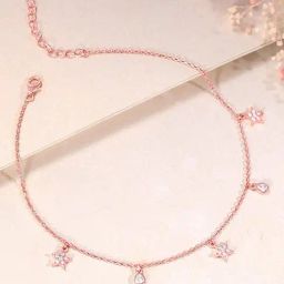 GIVA 925 Sterling Silver Rose Gold Anklets for Women-image-61