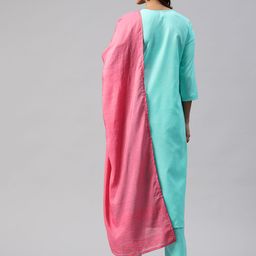 Yuris Women Yoke Design Regular Thread Work Kurta with Trousers & With Dupatta image 3