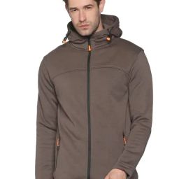 SHOWOFF Brown Cotton Slim Fit Solid Sweatshirt-image-25