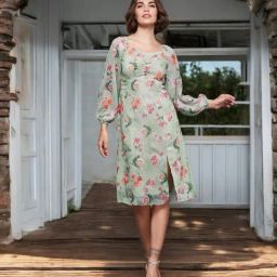 Miss Chase Multi Georgette Floral Midi Dress-image-75