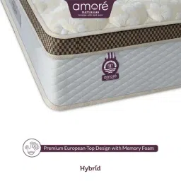 Amore Hybrid White & Brown Memory Foam Single Mattress (72 in.L X 36 in. W) image 5