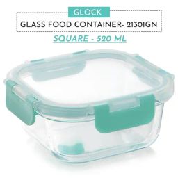 MAGNUS Solid Green Borosilicate 520ml Square Container image 2