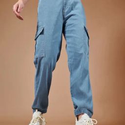 DOLCE CRUDO Blue High Rise Joggers-picture-10
