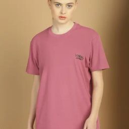 Vimal Jonney Pink Logo Print Sports T-Shirt-image-45