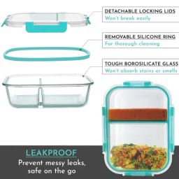 MAGNUS Solid Green Borosilicate 970ml Rectangle Container image 4