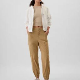 Gap Brown Cotton Solid Cargo Joggers-image-60
