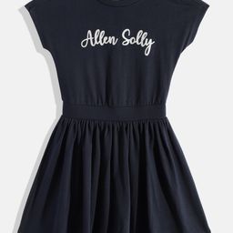 Allen Solly Junior Girls Brand Logo Printed Pure Cotton Fit & Flare Dress-image-56