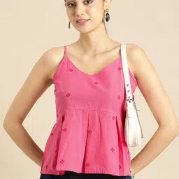 Anouk Geometric Pure Cotton Peplum Crop Top-image-29