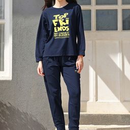 Zeyo Printed Round Neck T-Shirt With Jogger-image-90