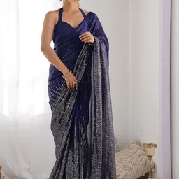 Thishma Embellished Embroidared Sequinned Heavy Work Saree-picture-19
