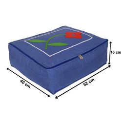 Kuber Industries Blue & Red Printed Saree Organiser image 5