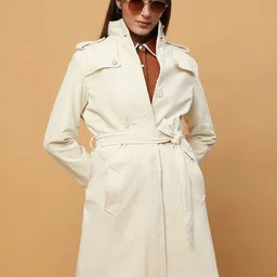 Beatnik Front Open Tie- Up Trench Coat-picture-2