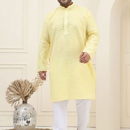 SOJANYA PLUS Checked Woven Design Pure Cotton Straight Kurta With Pyjama-50