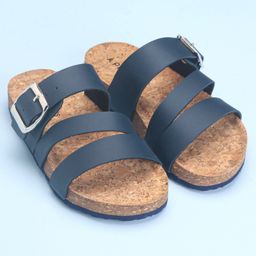 Pine Kids Slip On Sandals with Cork Footbed - Navy-image-23