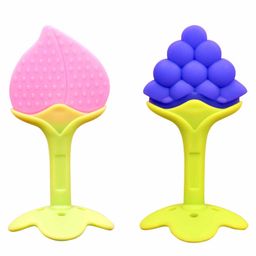 FANTASY INDIA Baby Silicone Teether Peach & Grapes Pack of 2 - Multicolour-9