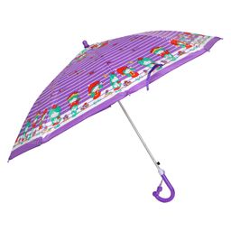 Fiddlerz Umbrella For Kids Cartoon Printed Umbrella with Whistle Rain Windproof Large Long & Non-Foldable Umbrella - Purple-10