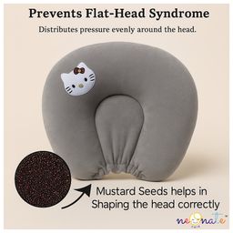 NeonateCare Mustard Seed Pillow for New Born Baby, Ideal for Round Head Shaping Seed Pillow for 0 to 12 Months Babies (Grey Seed Pillow) ( color and design may vary)-picture-13