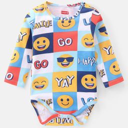 Babyhug 100% Cotton Interlock Full Sleeves Onesie Text Print - Multicolour-image-8