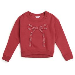 US Polo Assn Cotton Knit Full Sleeves Sweatshirt With Bow Applique - Maroon-image-80
