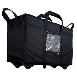 Storite Nylon 70 Cm Large Travel Duffle Bag Luggage Storage Trolley Bag Luggage Bag for Travel with Five Wheels & Front Transparent Pocket (Black, 70 x 27.5 x 45 cm)-image-6