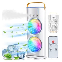Yamama 3-in-1 USB-C Rechargeable Tabletop Cooling Fan with Humidifier & LED Light with 3 Speeds & Mist Modes, Large Water Tank, for Home, Office, Outdoor & Camping- Color may vary-20