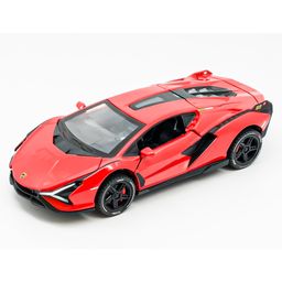 The Flyers Bay 1:32 Scale DieCast Metal Pull-Back Action Openable Doors Premium Car Toy for Kids Realistic Miniature Model Gift 2+yrs Girls Boys (Red)-image-80