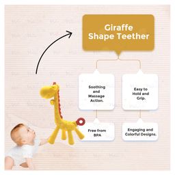 NeonateCare Silicone BPA Free Giraffe Shape Teether - Multicolor ( color and design may vary) image 2