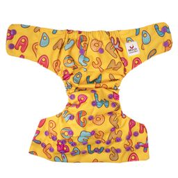 Mylo Baby Freesize Adjustable Cloth Diapers with 2 Free Insert Oeko Tex Certified Pack of 2 - ABC  Heart Doodles Multicolour image 3