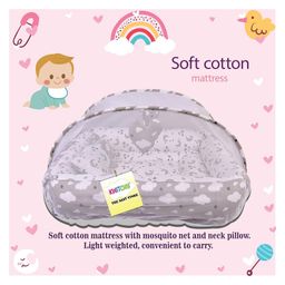 Kwitchy New Born Baby Bedding Set Luxury Mattress with Net & Sleeping Bag Combo (0-12 Months) Grey image 3