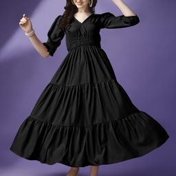 Raiyani Fashion Women Layered Fit & Flare Maxi Dress-picture-12