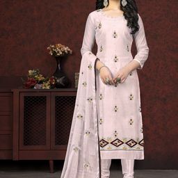 HERE&NOW Embellished Unstitched Dress Material-picture-42