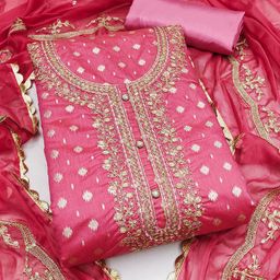 Maroosh Floral Woven Design Thread Work Unstitched Dress Material-image-67