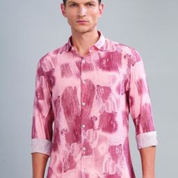 Blu MNKY Men Smart Slim Fit Abstract Printed Spread Collar Casual Shirt-image-83