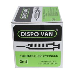 Dispovan Syringes with Needle For single use only 2ml image 1