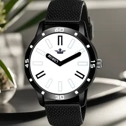 LOREM Men White Dial & Black Straps Analogue Watch LR57-image-43