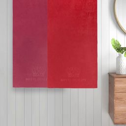 Myntra Elegant Homes Pink & Red 2 Pieces Cotton 420 GSM Bath Towels-image-95