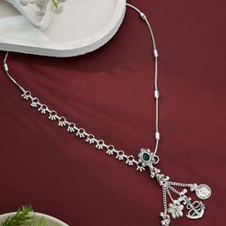 ATIBELLE German Silver-Plated Artificial Stones Studded Waist Chain-image-43