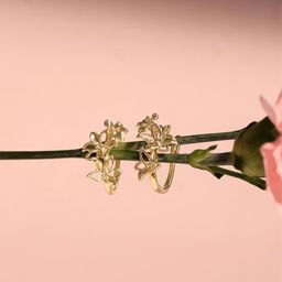 Mia by Tanishq Flutter Bloom Hoop Earrings-image-49