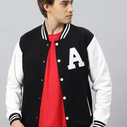 Be Savage Men Windcheater Outdoor Varsity Jacket with Patchwork-picture-9