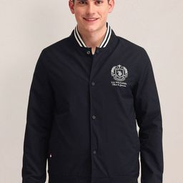 U.S. Polo Assn. Men Stand Collar Typography Printed Varsity Jacket-22