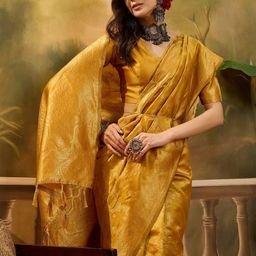 SHADOW & SAINING Woven Design Zari Silk Blend Banarasi Saree-picture-37